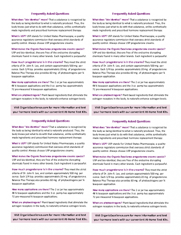 Organic Excellence - Progesterone Cream Card - Image 3